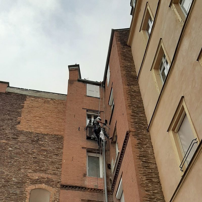 Réalisation cordiste immeuble